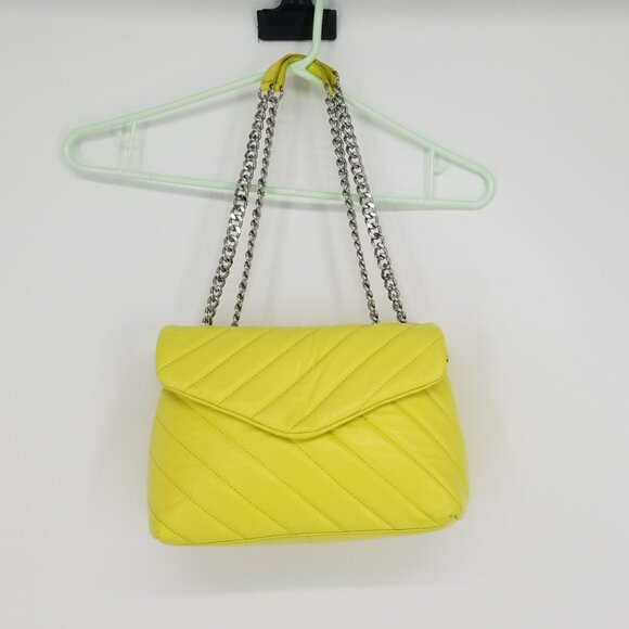 Vince Camuto Lush, Soft Leather Convertible Handbag - Neon Margarita Lemon/Lime - Picture 4 of 9